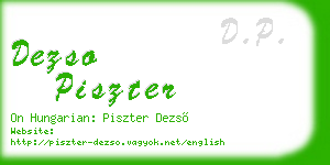 dezso piszter business card